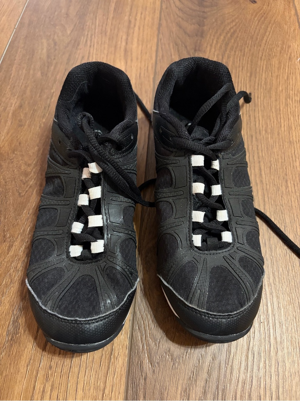 Fusion Black Cheer Shoes Lace-Up Sneakers with White Accent
